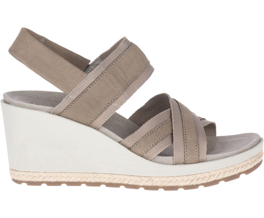 Sandały Merrell Damskie Szare - Kaiteri Wedge Strap - 725904-ADX